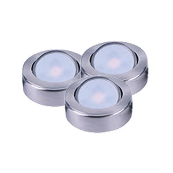 Maxim Lighting CounterMax MX-LD-AC 3-Light 2.75" Wide Satin Nickel Under Cabinet Disc 53836SN - main